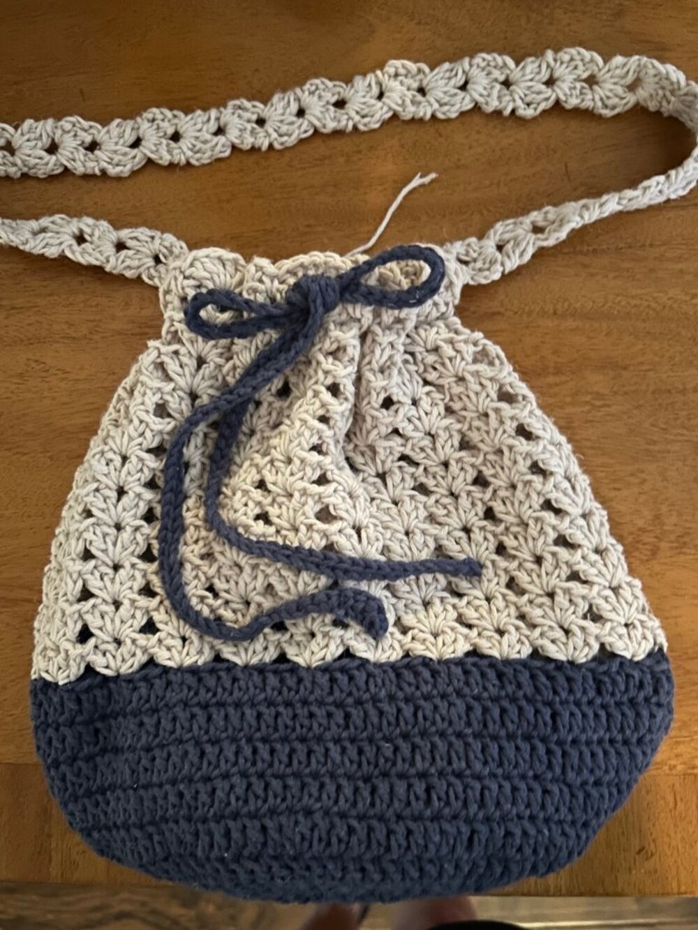 Blue and Beige Pocketbook